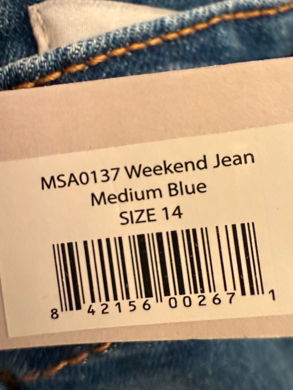 Women's High-Rise Straight Jeans in Blue buttonfly plus size 14 nwt - Picture 3 of 7